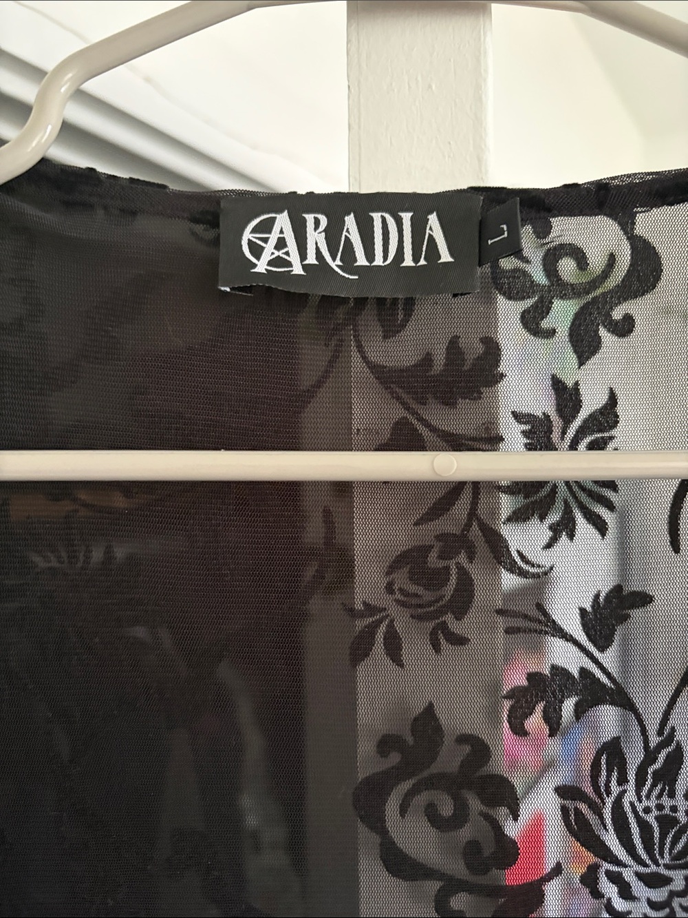 Black Sheer Velvet Burnout Kimono By Aradia View 2